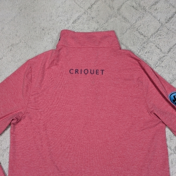 Criquet Jacket Men's M Pink Heather Feather Performance Pullover ¼ Zip Golf - Picture 8 of 8